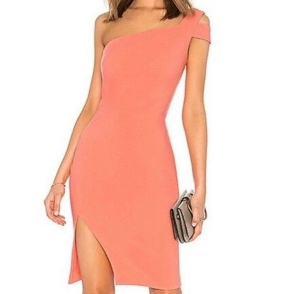 Likely One Shoulder Coral Cocktail dress size 8